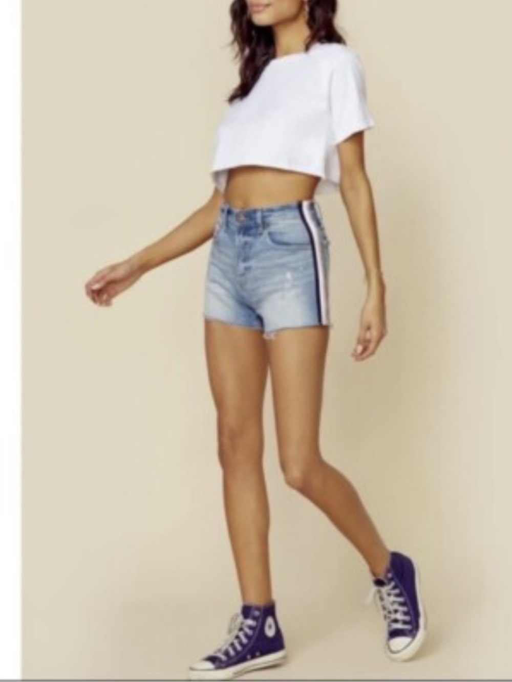 Pistola Denim Winston High Rise Cut Off Med Blue Wash Shorts/ 27/NWT